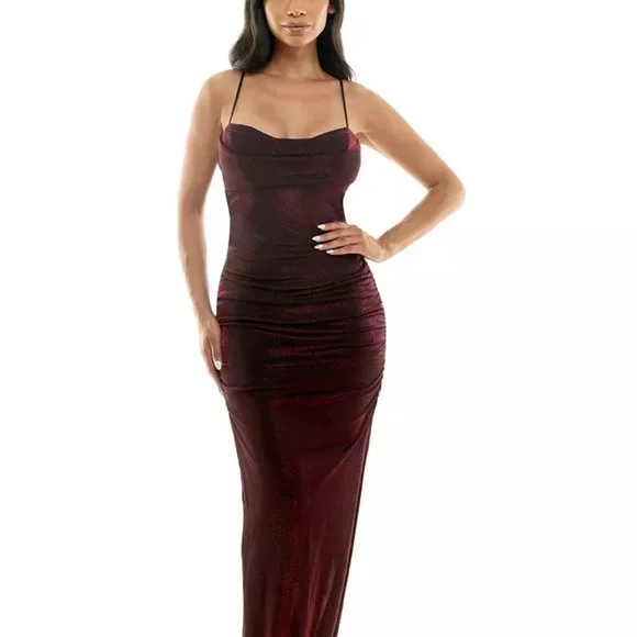 Emerald Sundae Dresses Emerald Sundae Juniors Cowlneck Ruched